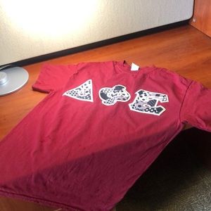 Red Delta Phi Epsilon Tee w/ Black and White Let.